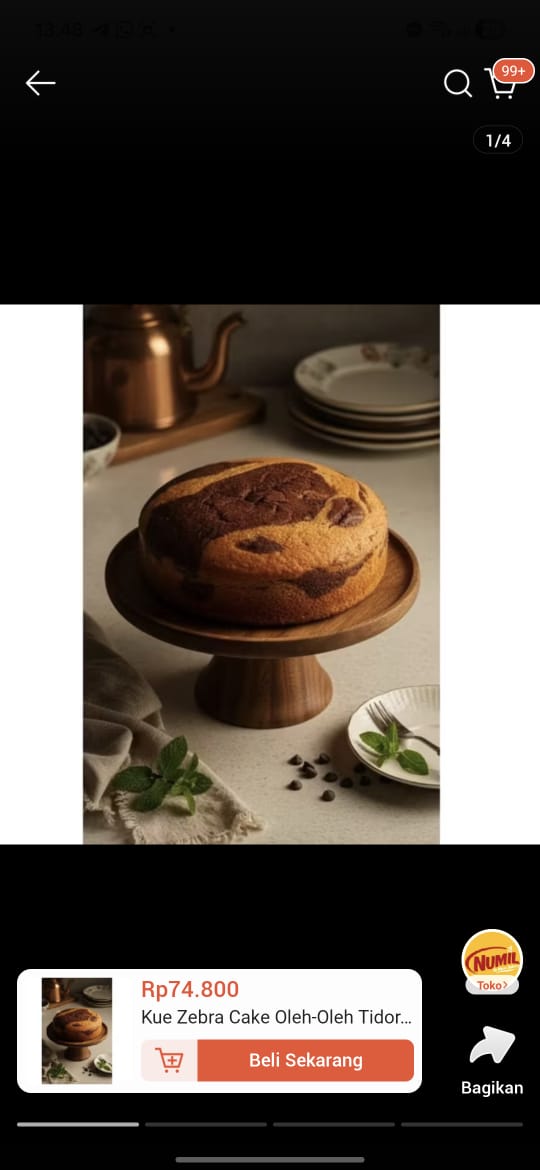 kue zebra cake oleh-oleh tidore - fresh, halal, tanpa olesan